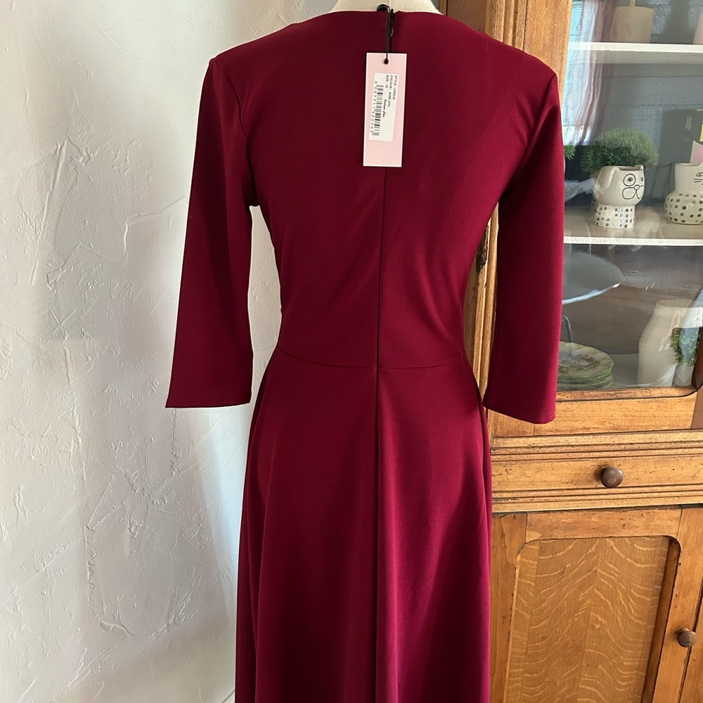 Vintage Chic for Top Vintage Pinup Swing Dress in Cranberry Red - Picture 4 of 8
